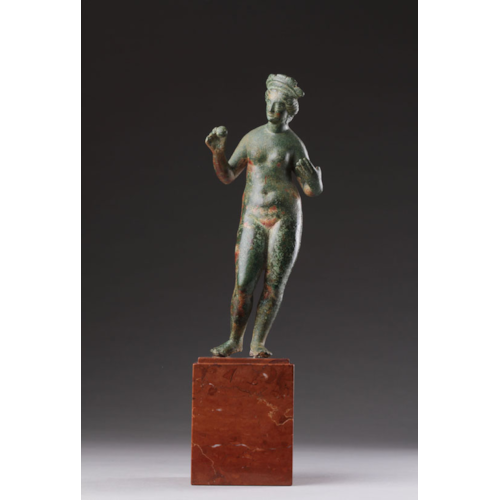 Fine Ancient Roman Bronze Figure of the Nude Venus a Diadem in her Hair